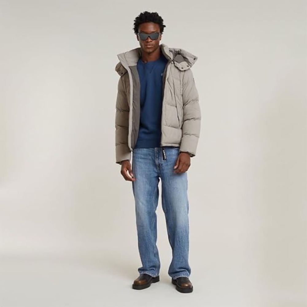 G-star Raw G-whistler Padded Hooded puffer jacket Elephant skin color
